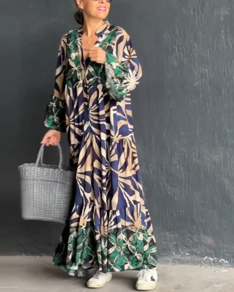 Anika - Robe de vacances imprimée décontractée