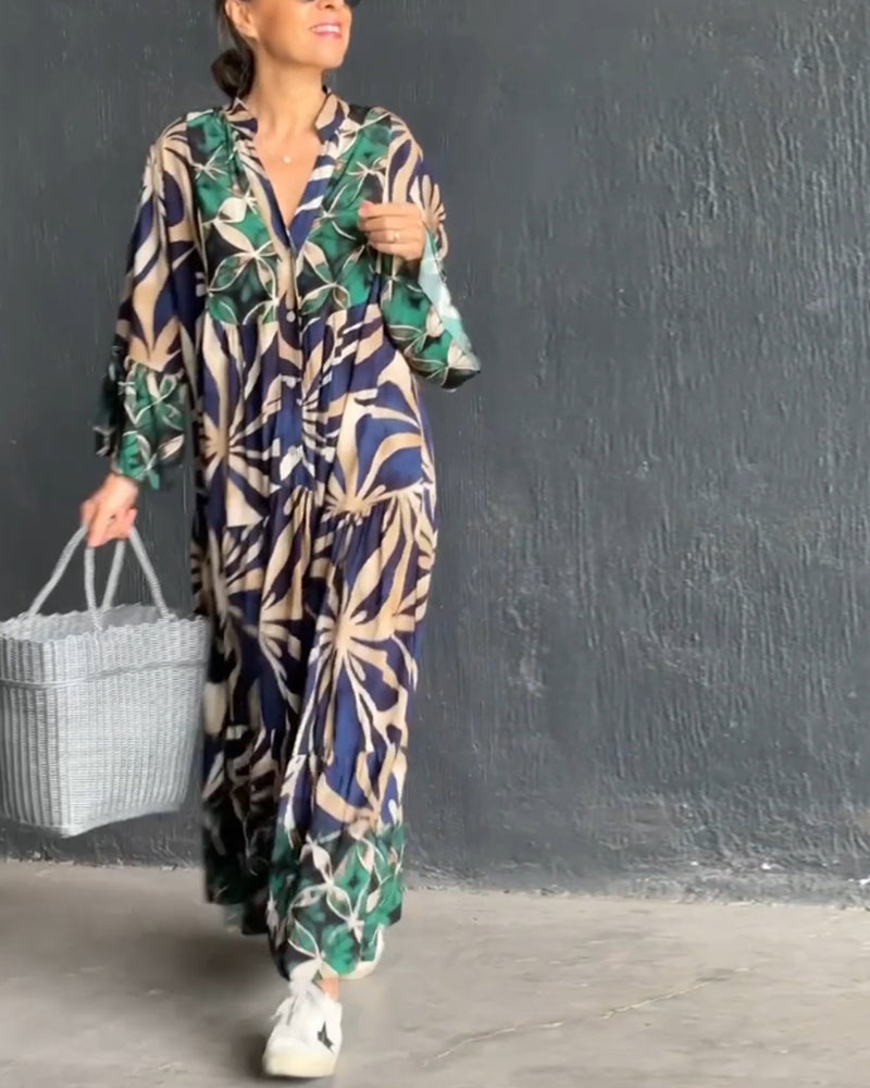 Anika - Robe de vacances imprimée décontractée