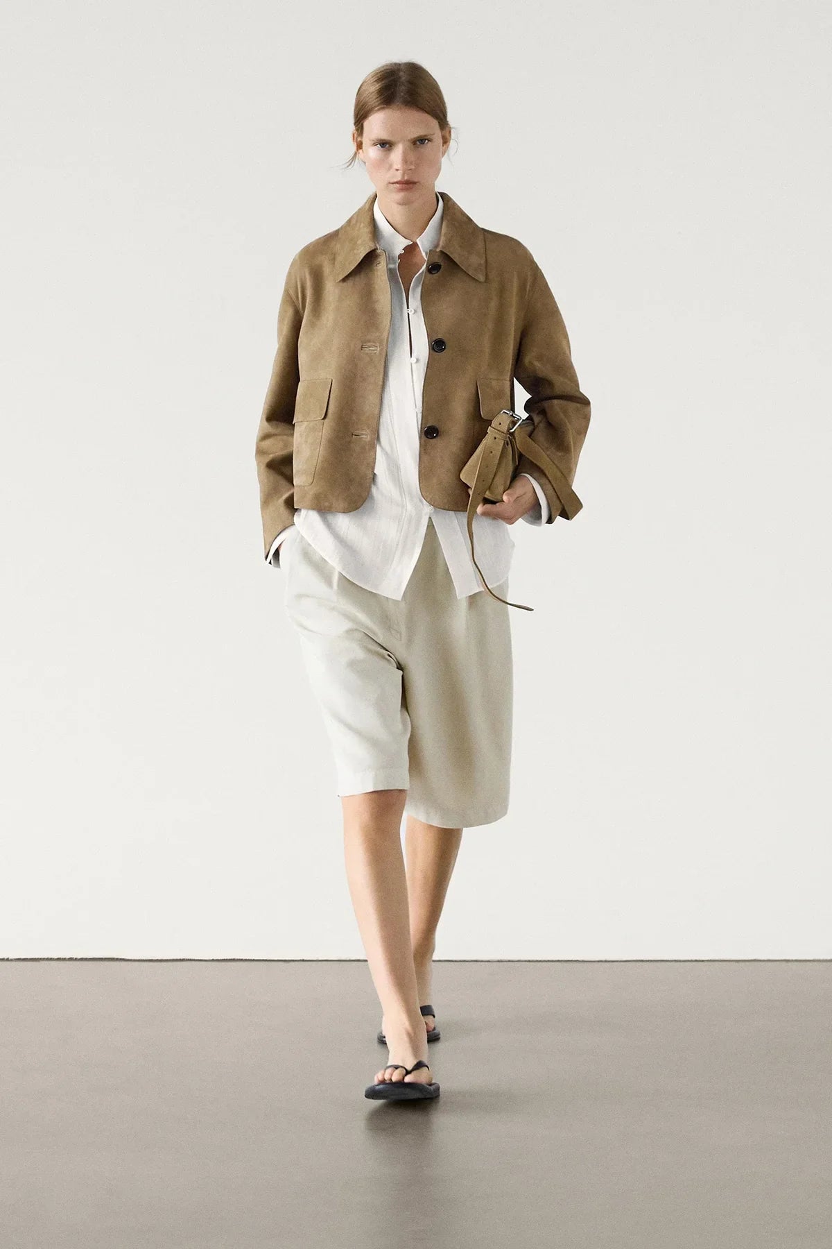 Aveline - Suede Leather Jacket with Pockets