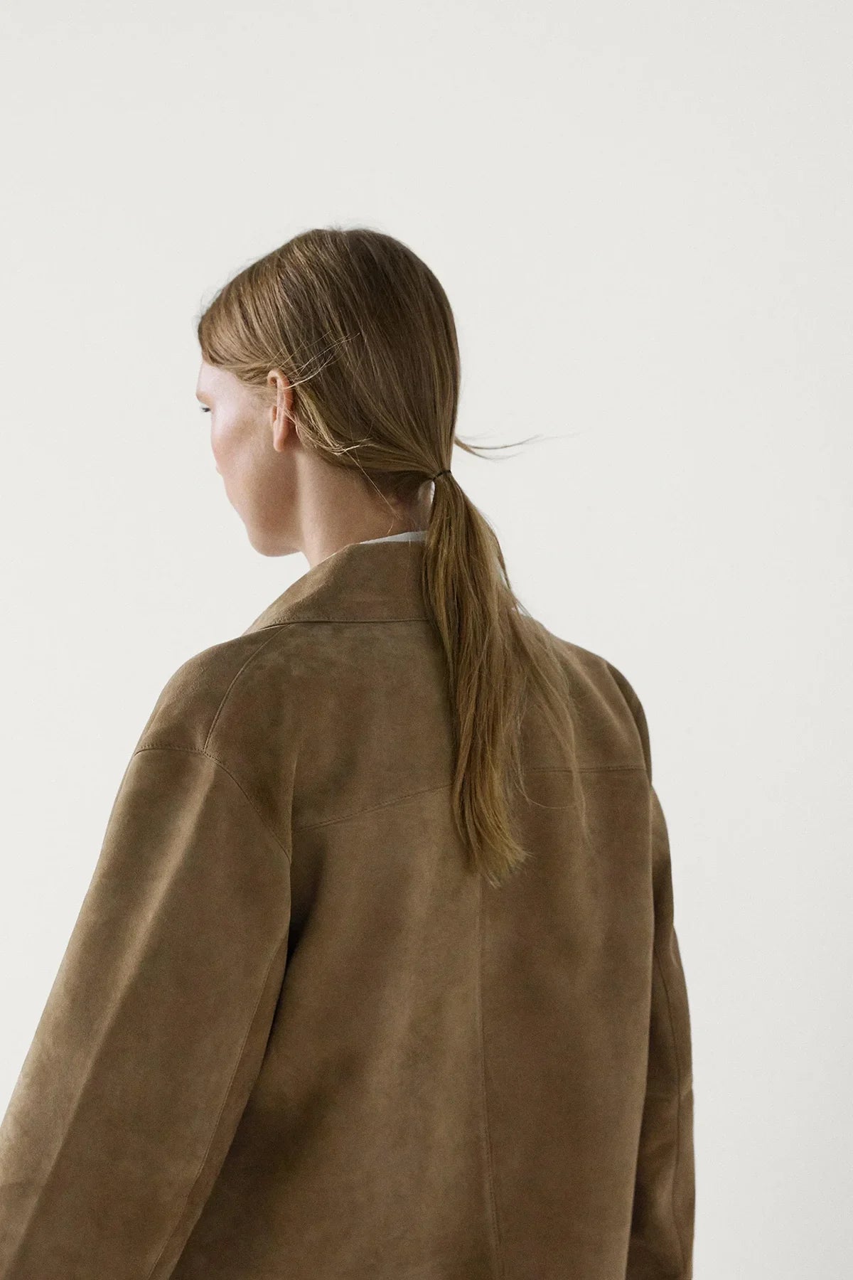 Aveline - Veste en Cuir Suédé avec Poches