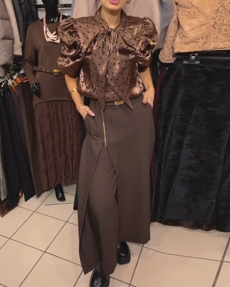 Oravelline - Pantalon Élégant à Fermeture Zippée Moderne