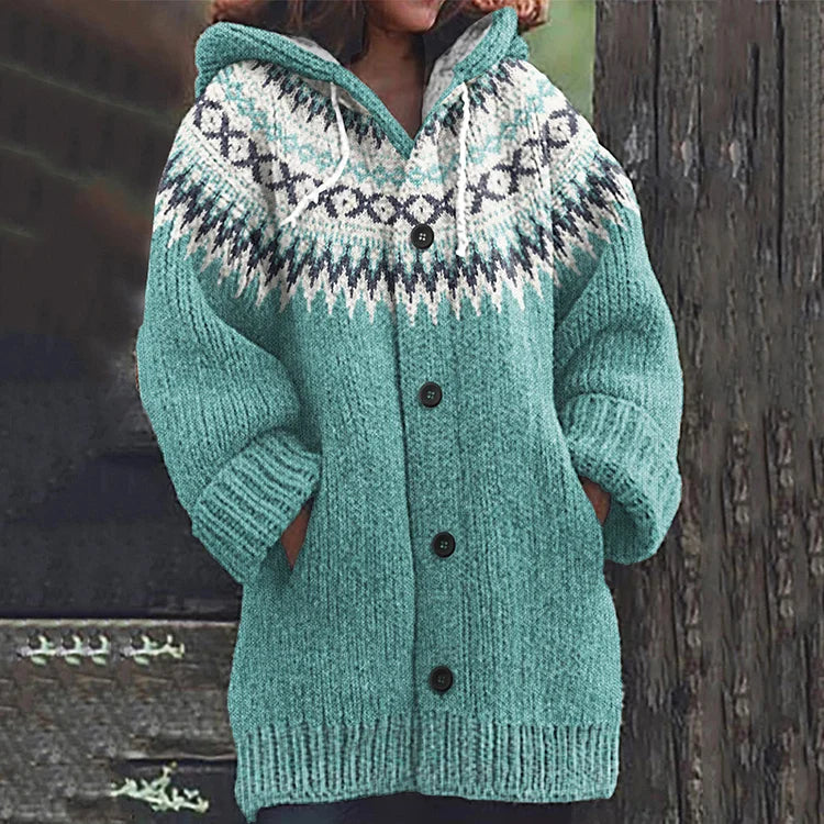 Angeline - Warm knitted wool coat