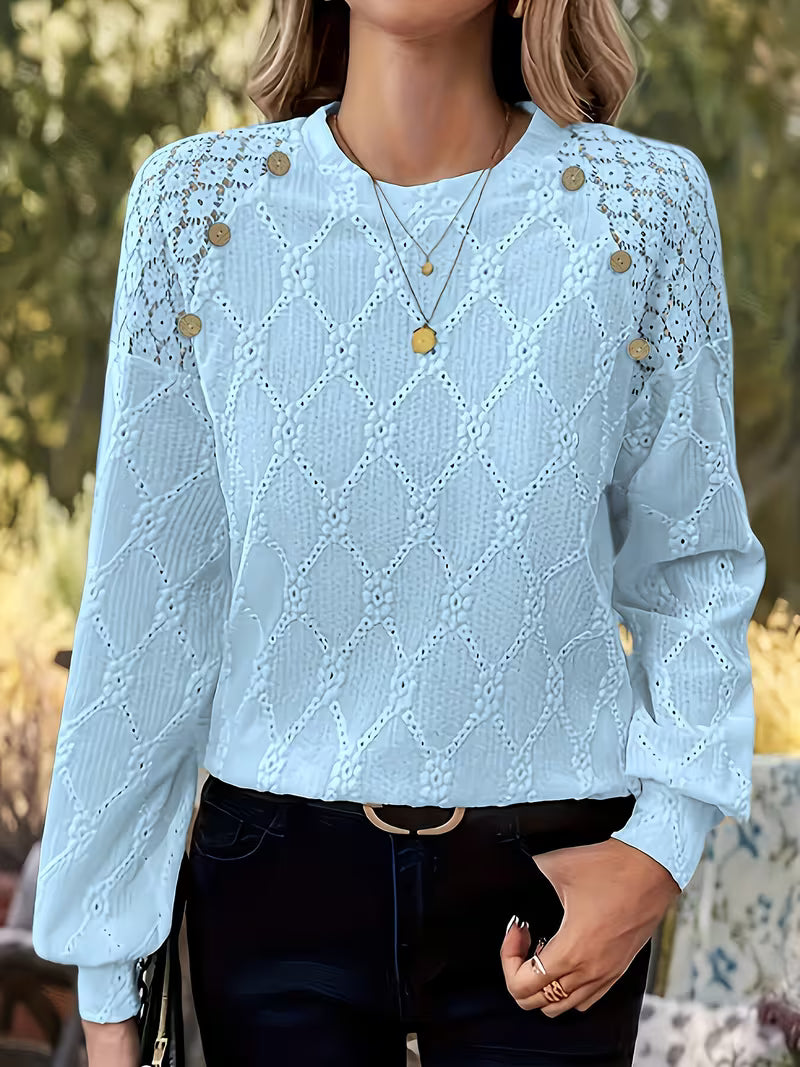 Gisellae - Patterned Long-Sleeved Blouse
