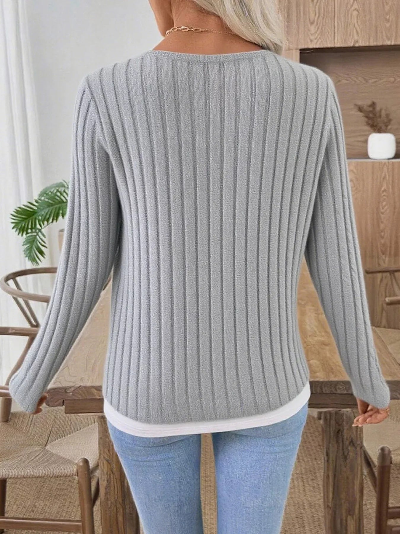 Kalivianne - Long Sleeve Ribbed Winter T-Shirt