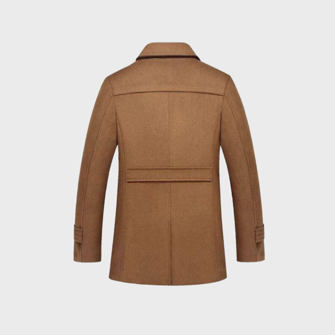 Aaron - Classic Peacoat Wool Coat