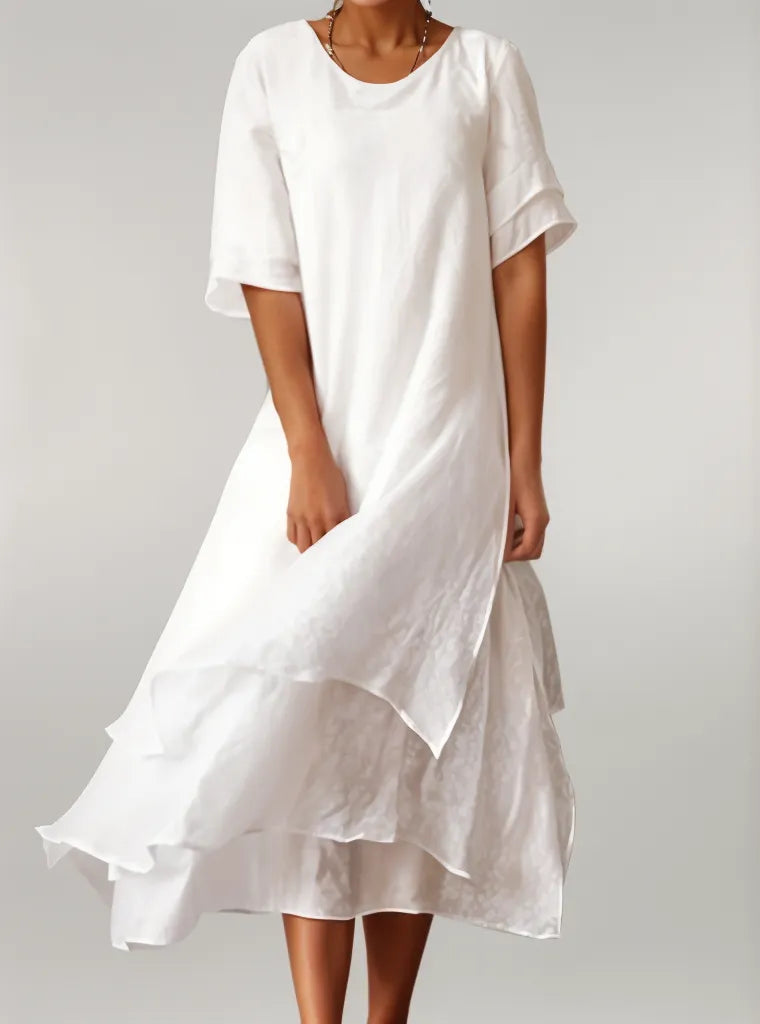 Lyana™ - Robe Longue Élégante en Coton
