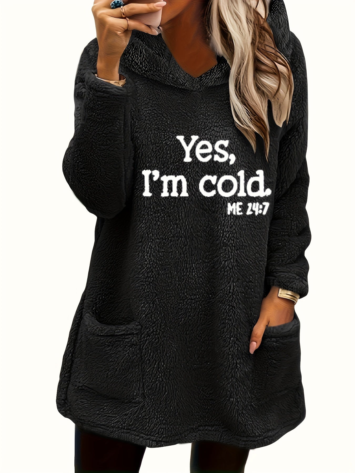 Marilina - Printed Plush Hoodie