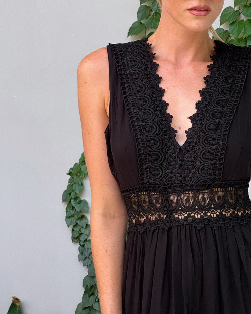 Mirna - Robe débardeur en dentelle avec décolleté en V