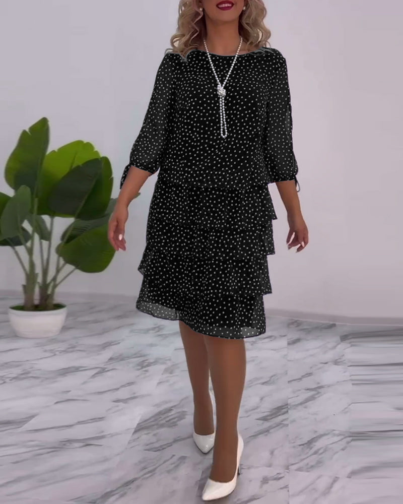 Camille - Festive Layered Polka Dot Dress