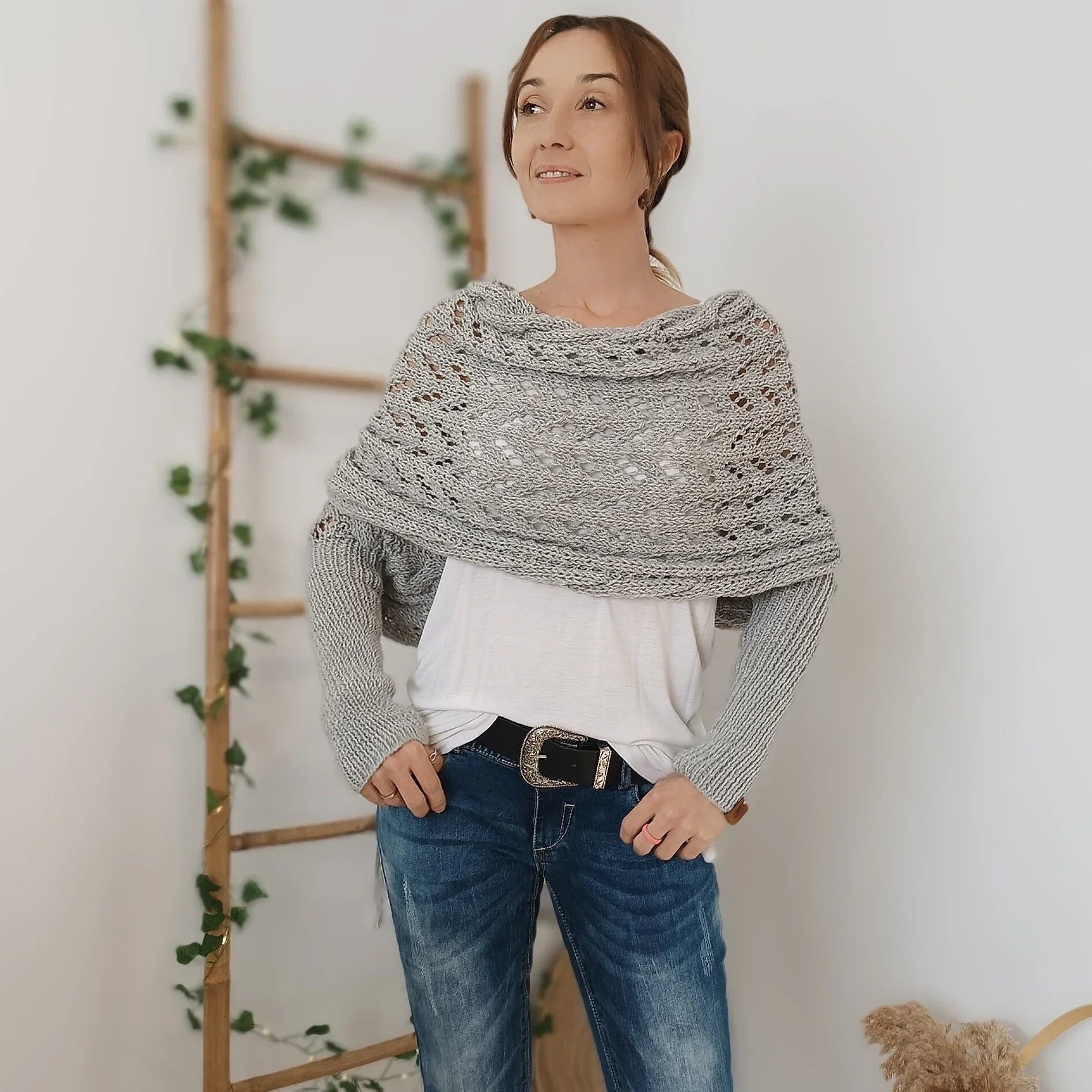 Alyssa - Boho Knit Shawl - Flattering and Comfortable