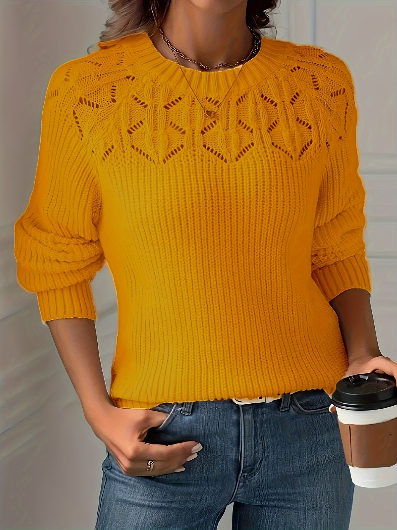 Joravelisse - Elegant Long-Sleeved Knit Sweater
