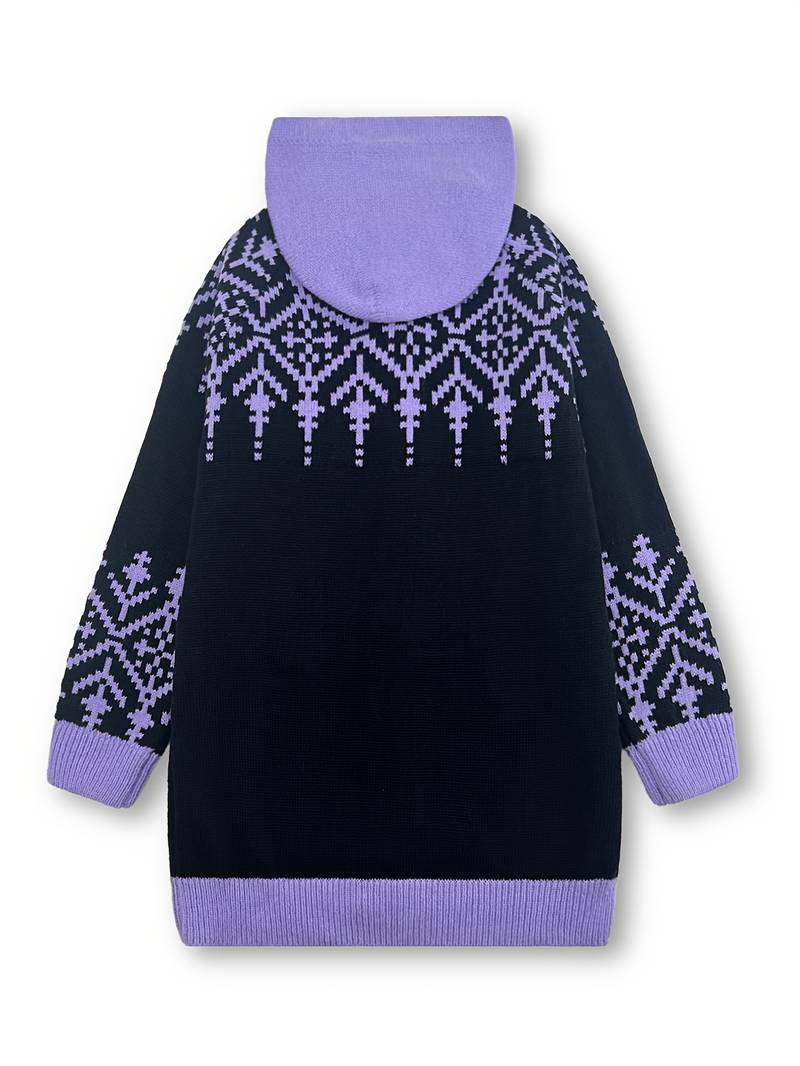 Isaralisse - Oversized Winter Patterned Fabric Coat