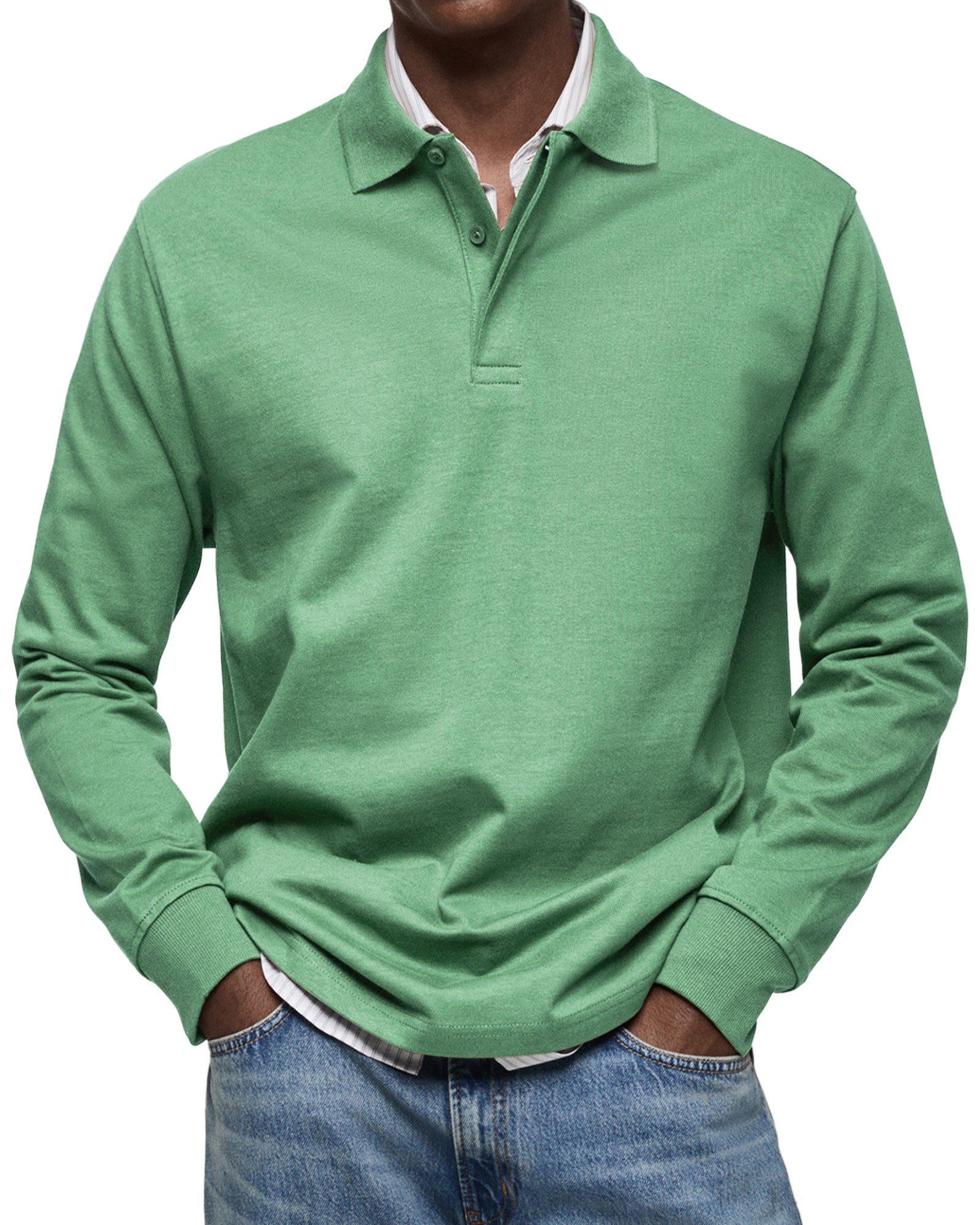 Olivier - Men's Luxury Long Sleeve Polo Shirt