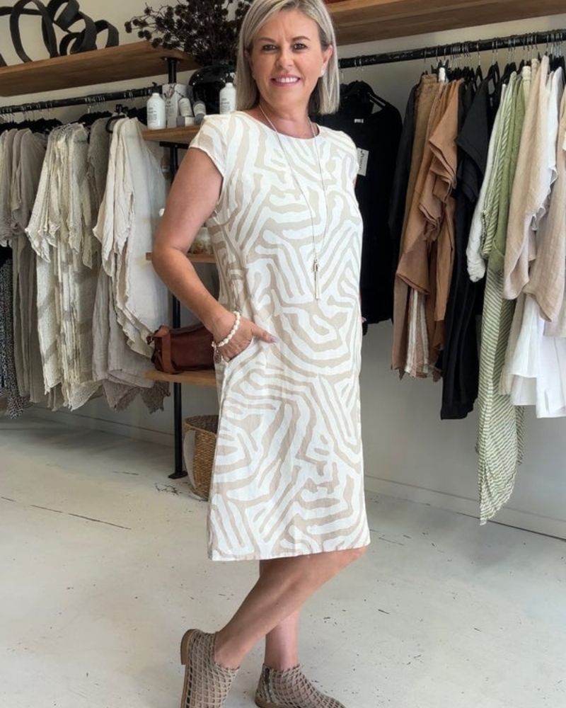 Tahlia - Robe Imprimée à Col Rond