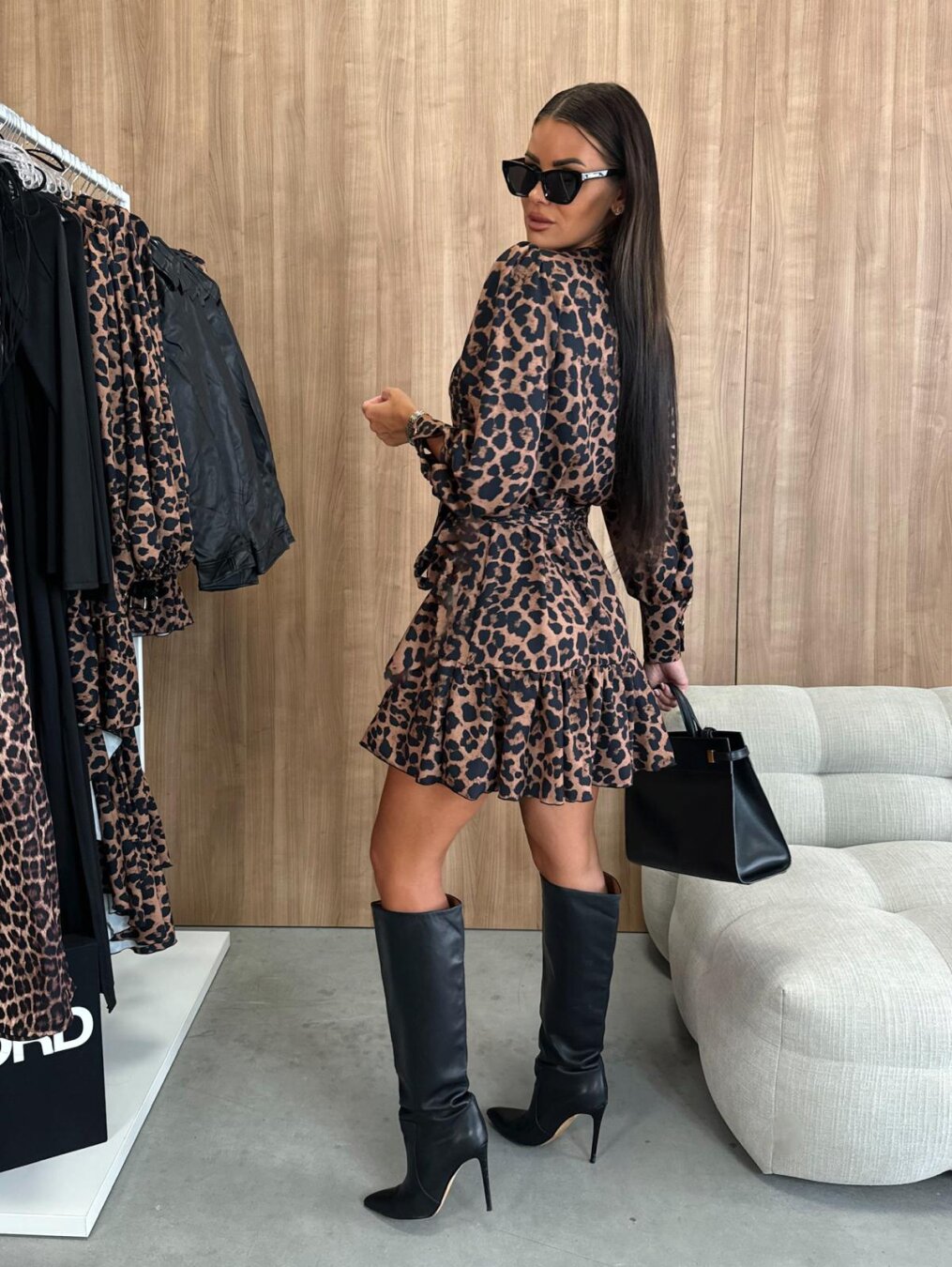 Seloria - Elegant Floral Wrap Mini Dress