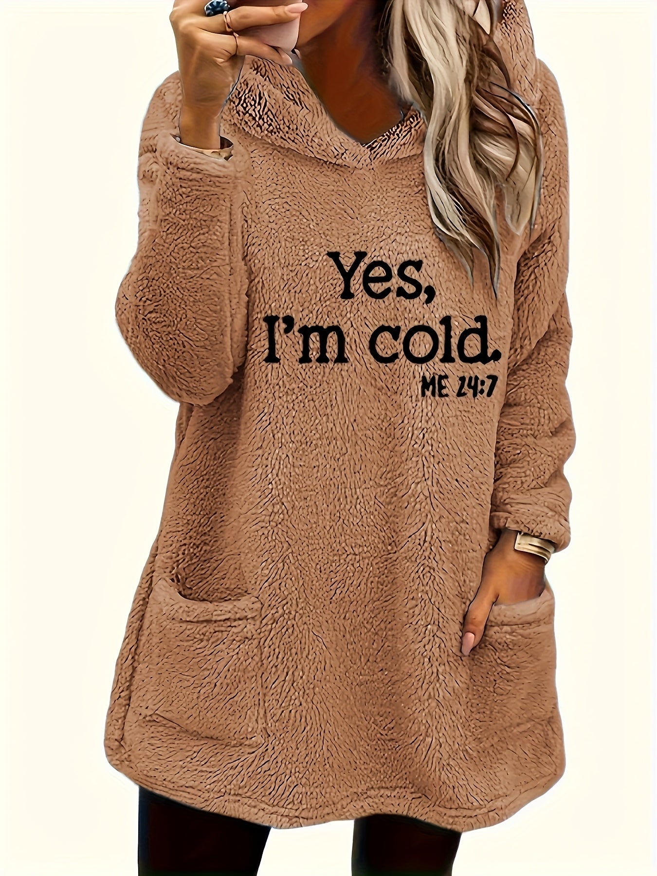 Marilina - Printed Plush Hoodie