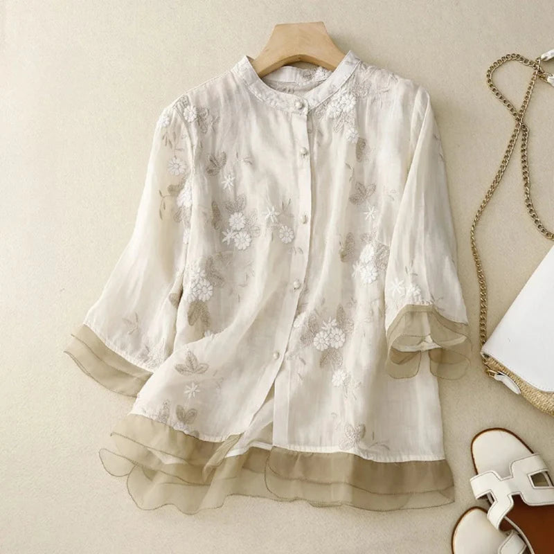 Lauri™ - Blouse brodée