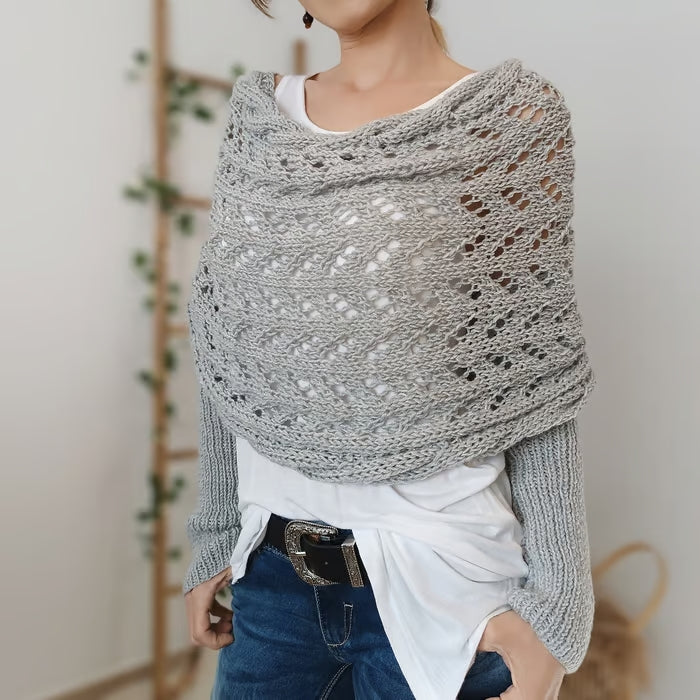 Alyssa - Boho Knit Shawl - Flattering and Comfortable