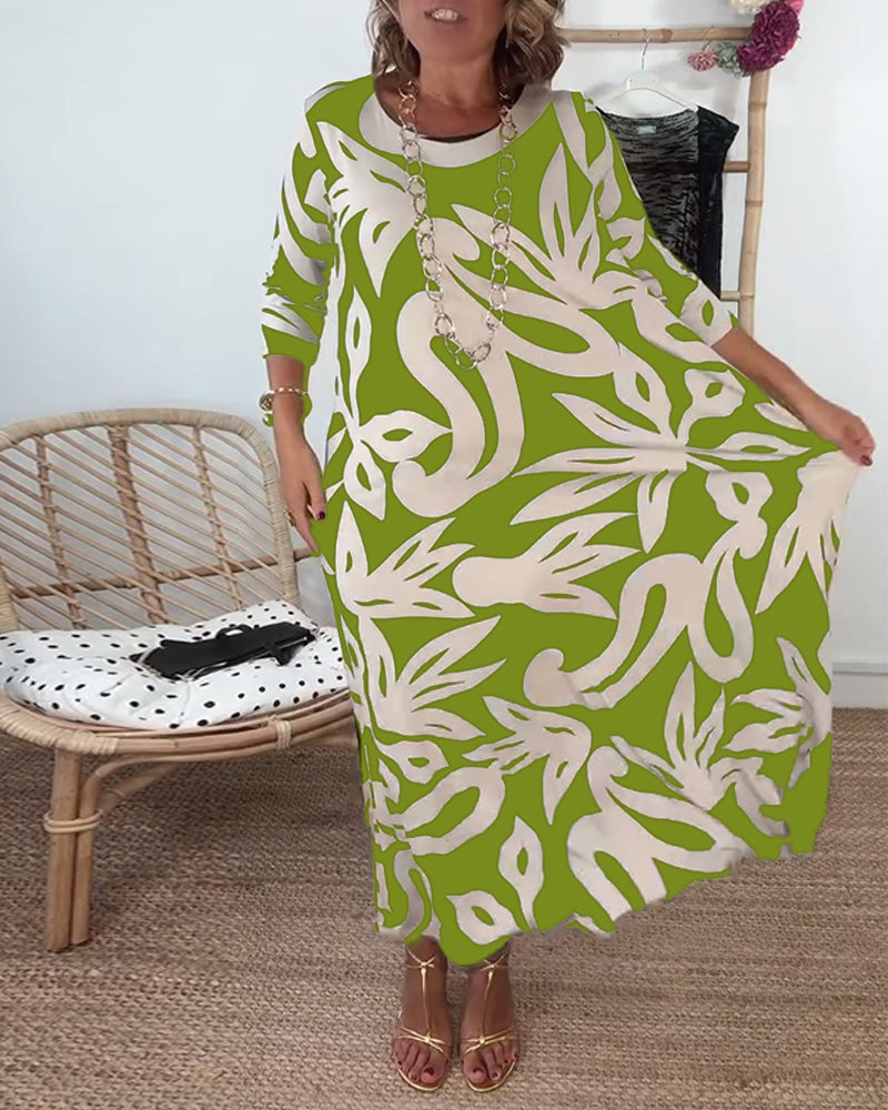 Jewel - Robe imprimée à manches longues et col rond