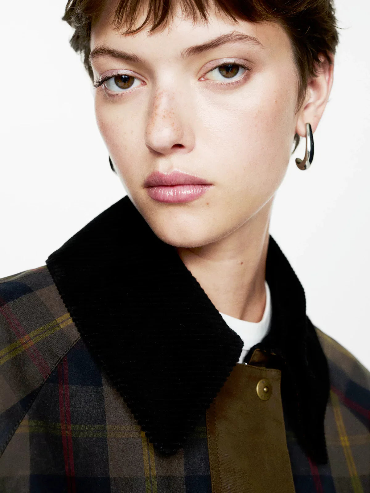 Jolijn - Women's Checked Straight Jacket