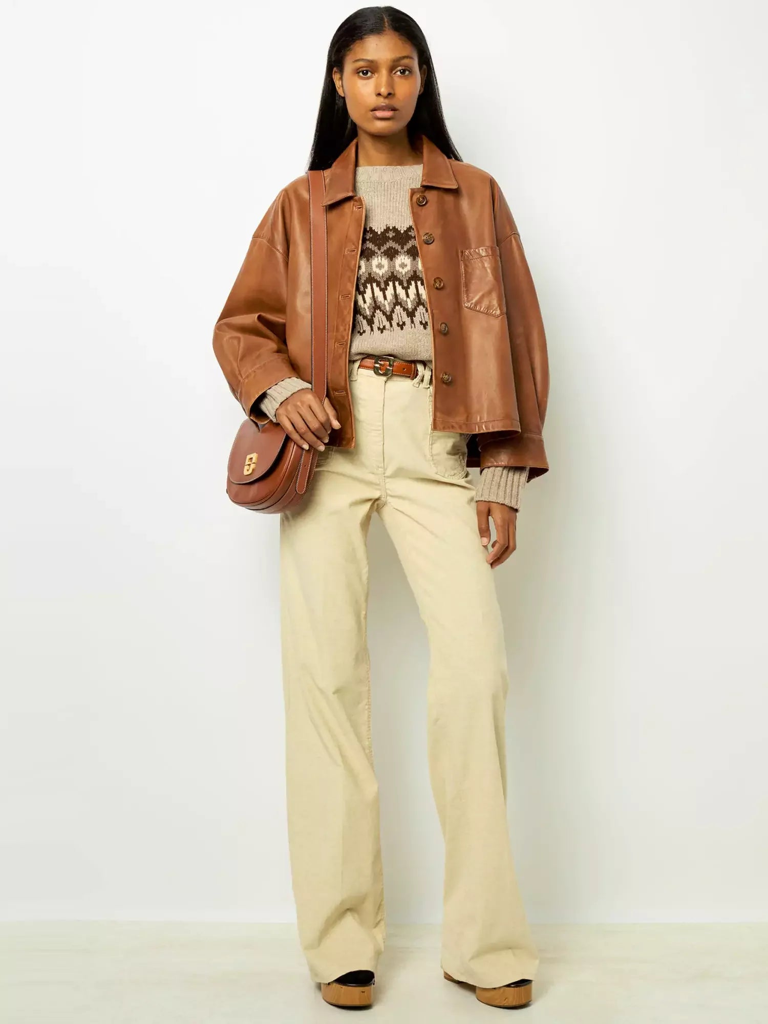 Maureen - Minimalist Cropped Leather Jacket