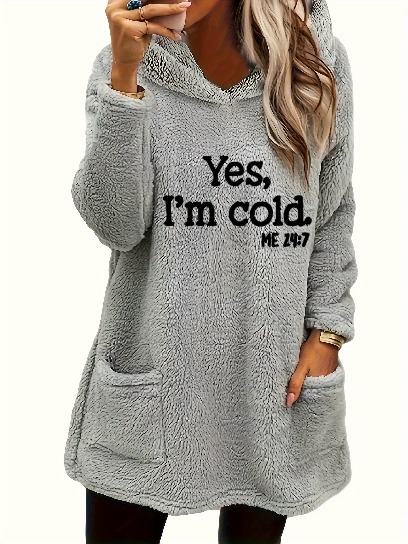 Marilina - Printed Plush Hoodie