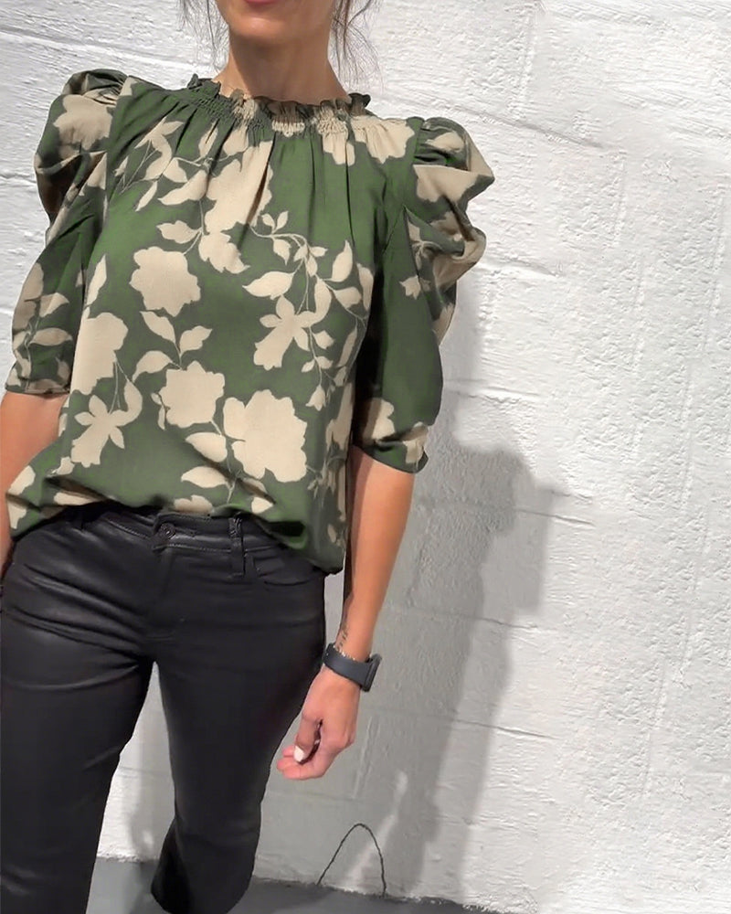 Bellamy - Puff Sleeve Blouse with Ruffles