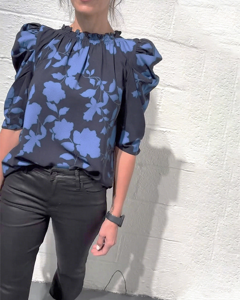 Bellamy - Puff Sleeve Blouse with Ruffles