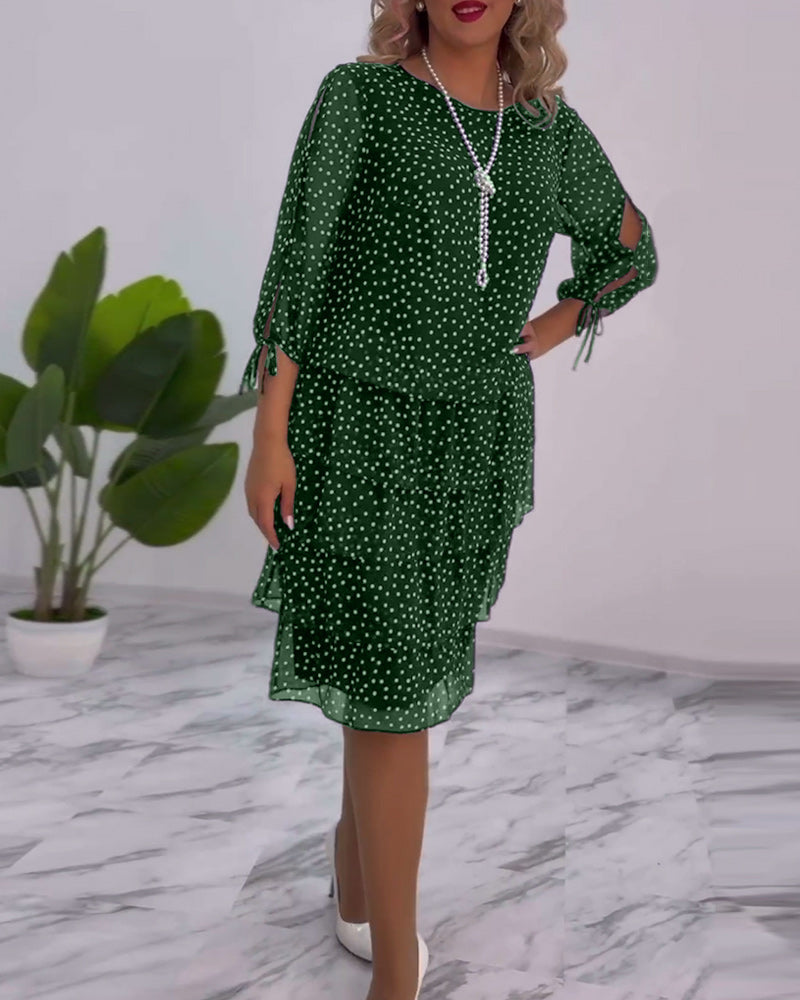 Camille - Festive Layered Polka Dot Dress