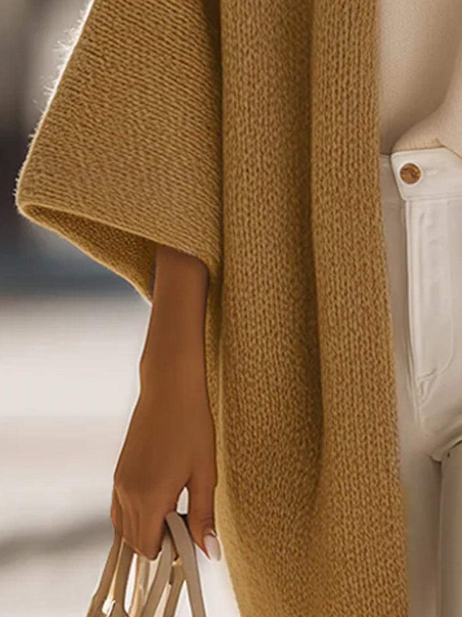 Queliralyne - Cardigan Tricot Oversize Beige Sable