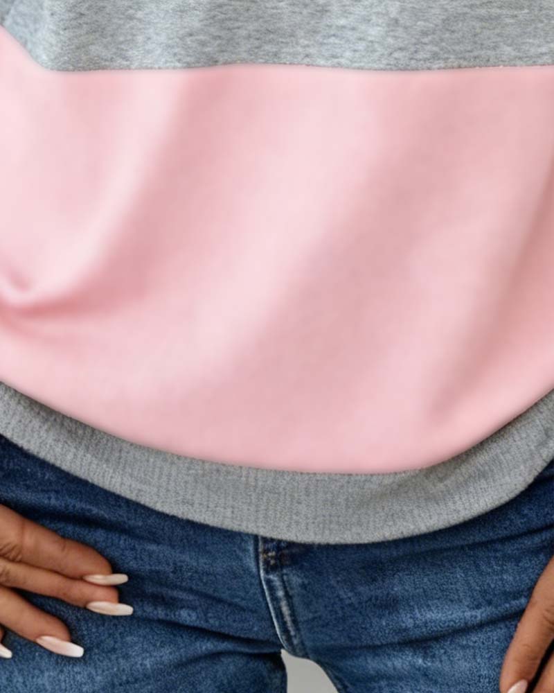 Dorinavelle - Colorblock Zip-Up Sweatshirt for Casual Comfort