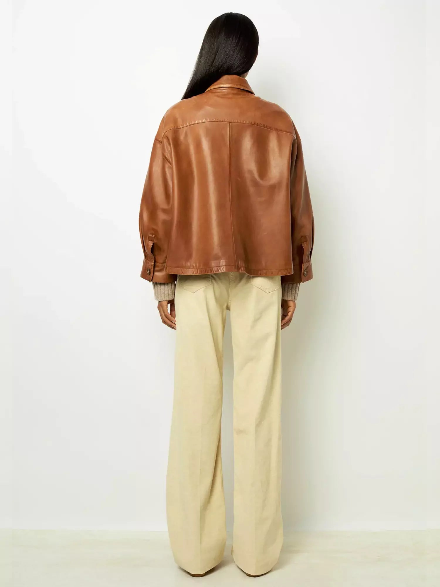 Maureen - Minimalist Cropped Leather Jacket