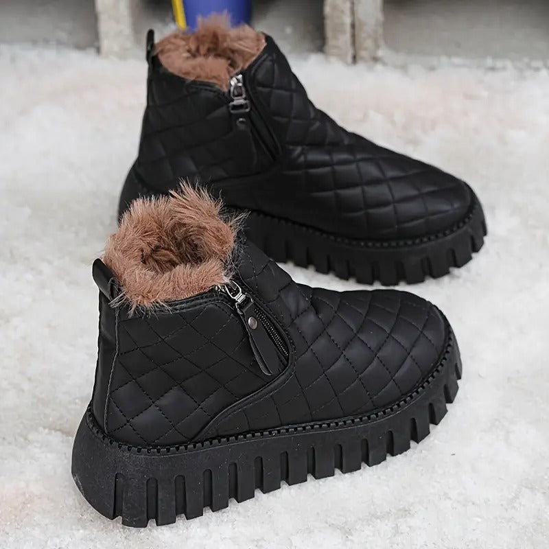 Riviana - Women's leather winter boots with orthopedic support