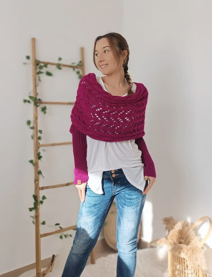 Alyssa - Boho Knit Shawl - Flattering and Comfortable