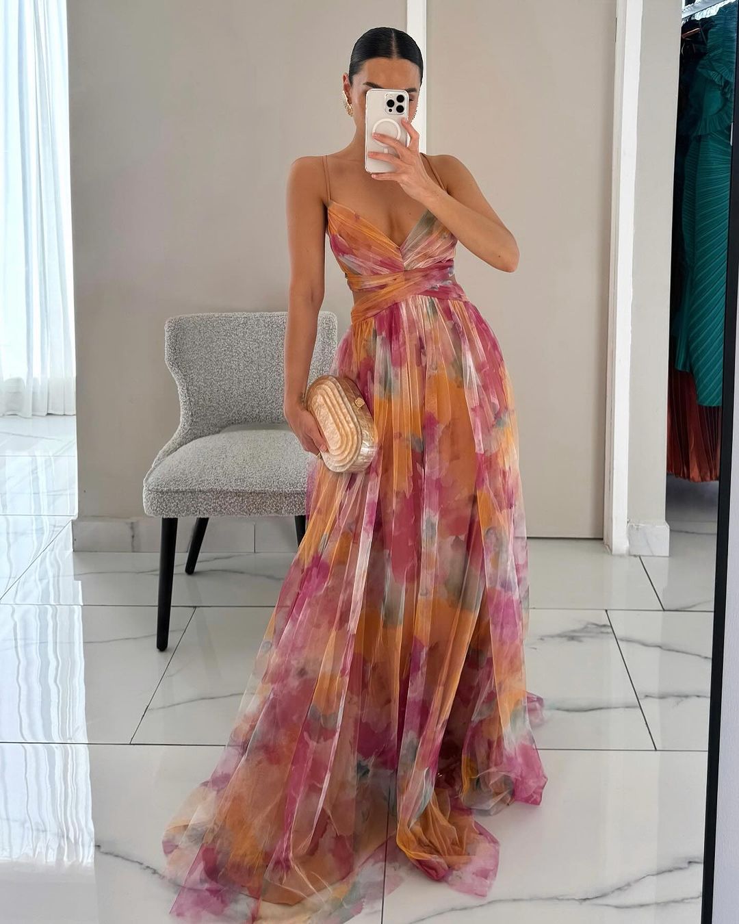 Leora - Robe Maxi à Imprimé Floral Enchanteur