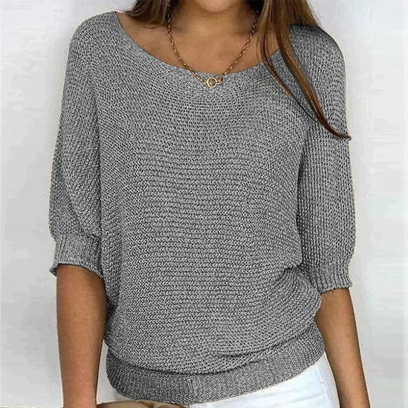 Joravaissa - Lightweight Crew Neck 3/4 Sleeve Sweater