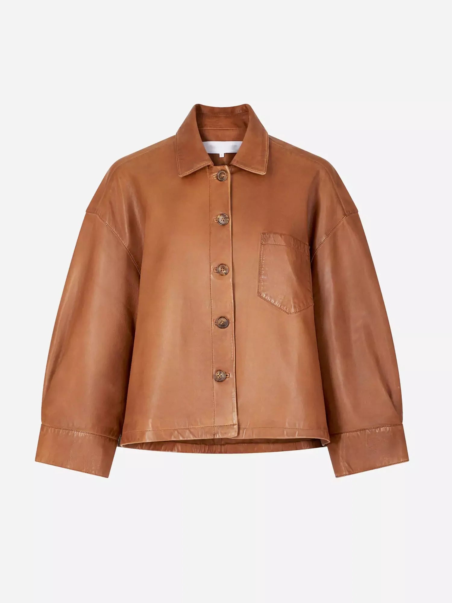 Maureen - Minimalist Cropped Leather Jacket