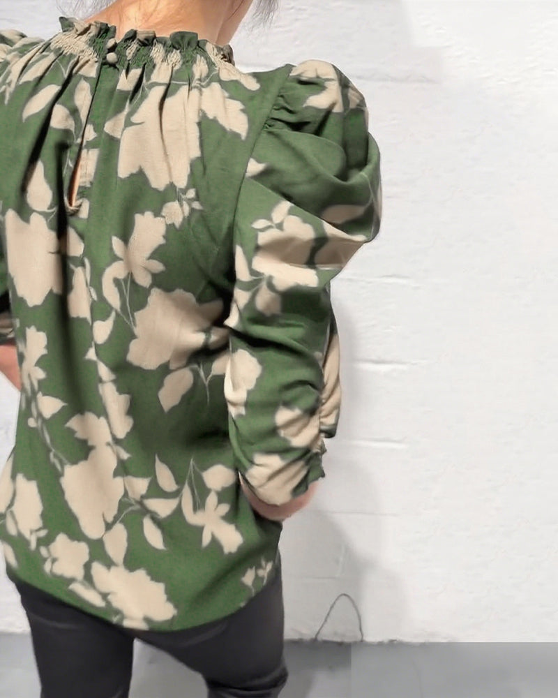 Bellamy - Puff Sleeve Blouse with Ruffles