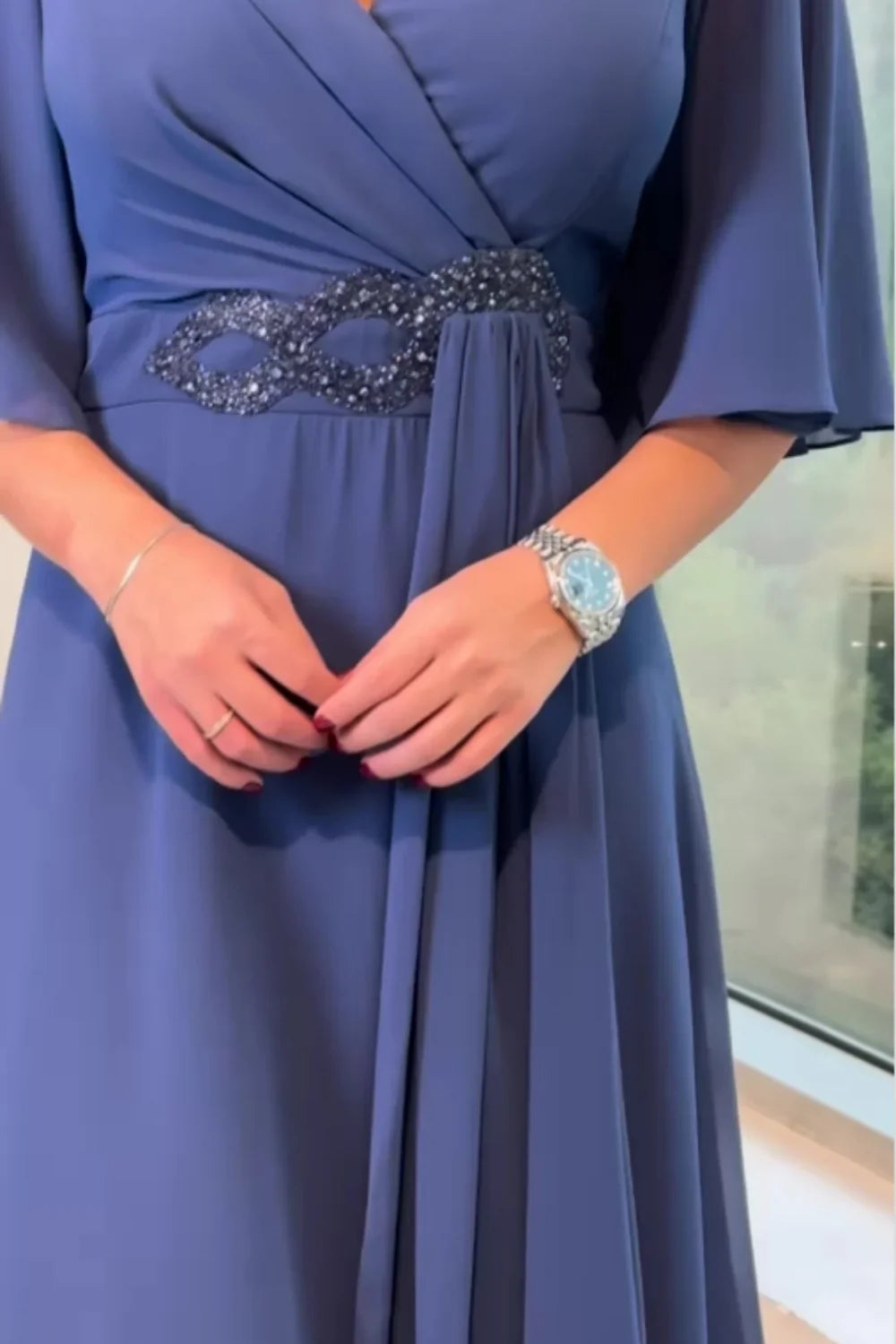 Lavyra - Flowy Maxi Dress with Butterfly Sleeves