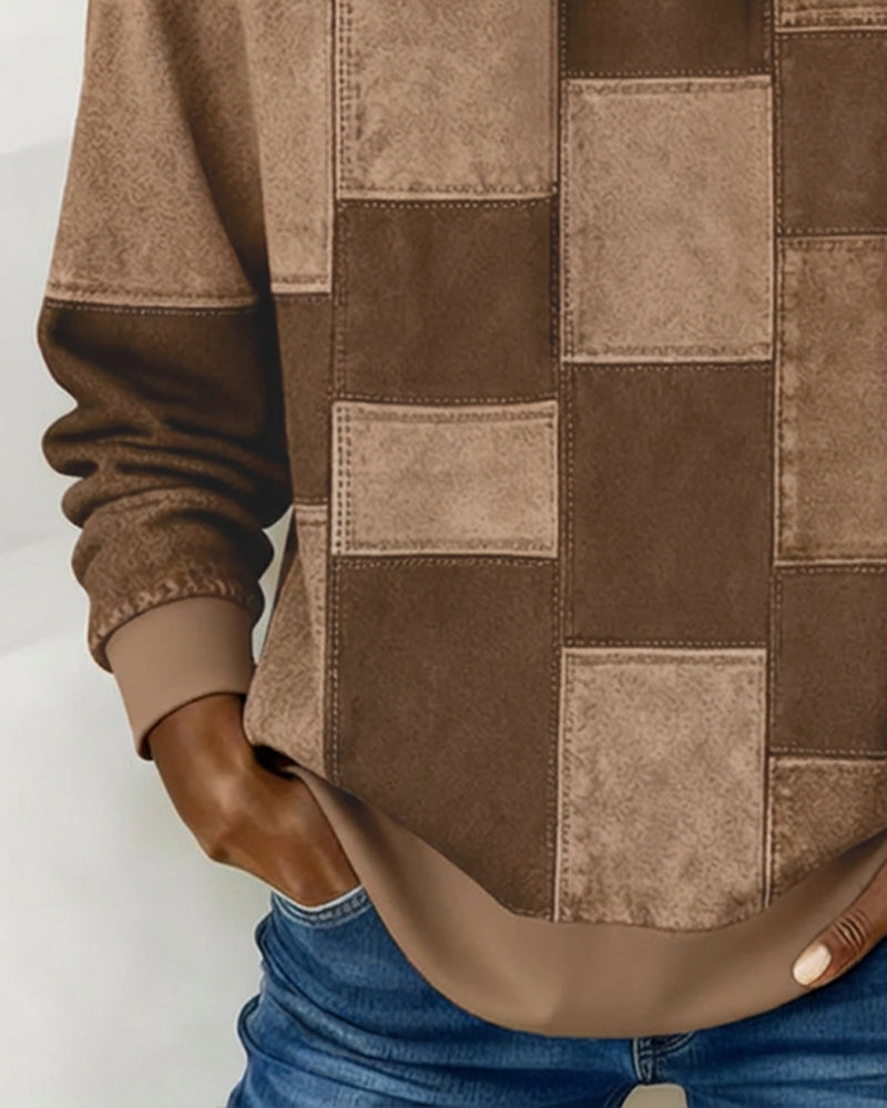 Gwenarissa - Modern Denim Patchwork Hoodie