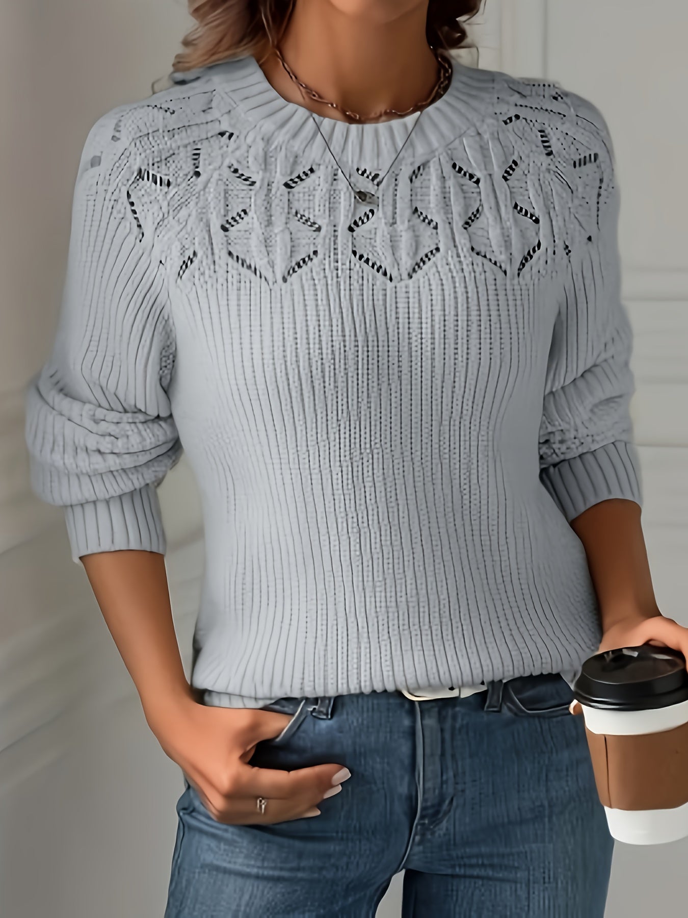 Joravelisse - Elegant Long-Sleeved Knit Sweater