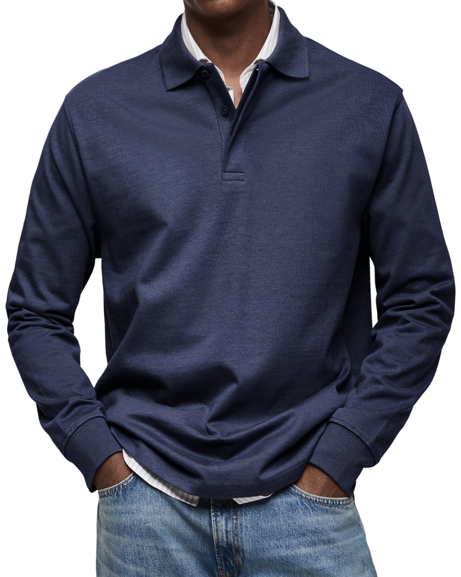 Olivier - Men's Luxury Long Sleeve Polo Shirt