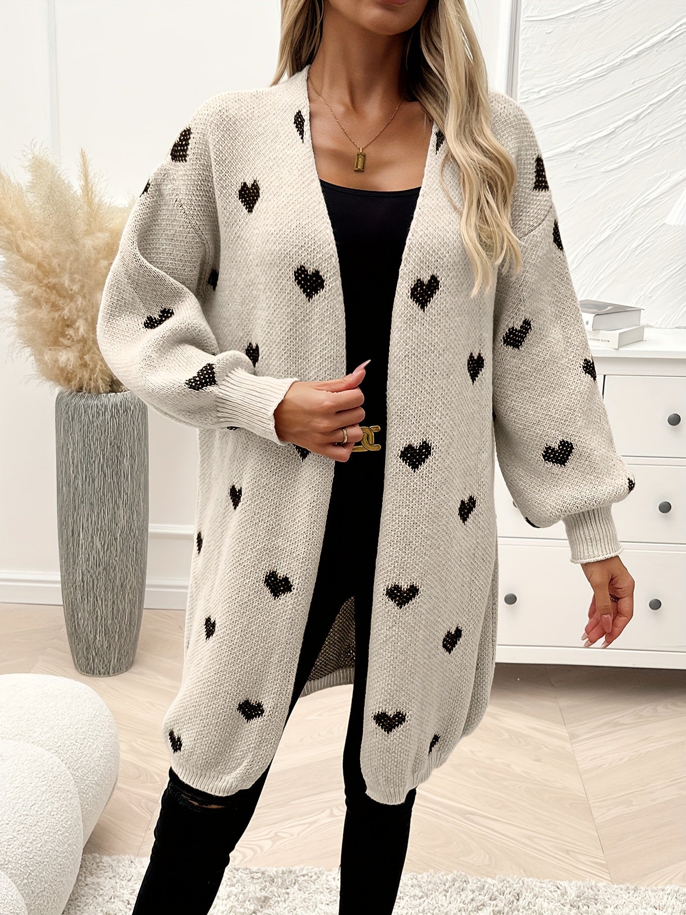 Noretta - Casual Heart Knit Cardigan
