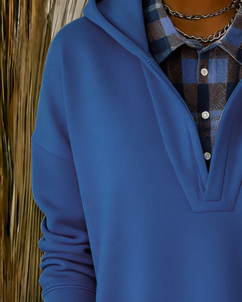 Ceralinae - Hoodie, two-piece set, tartan print