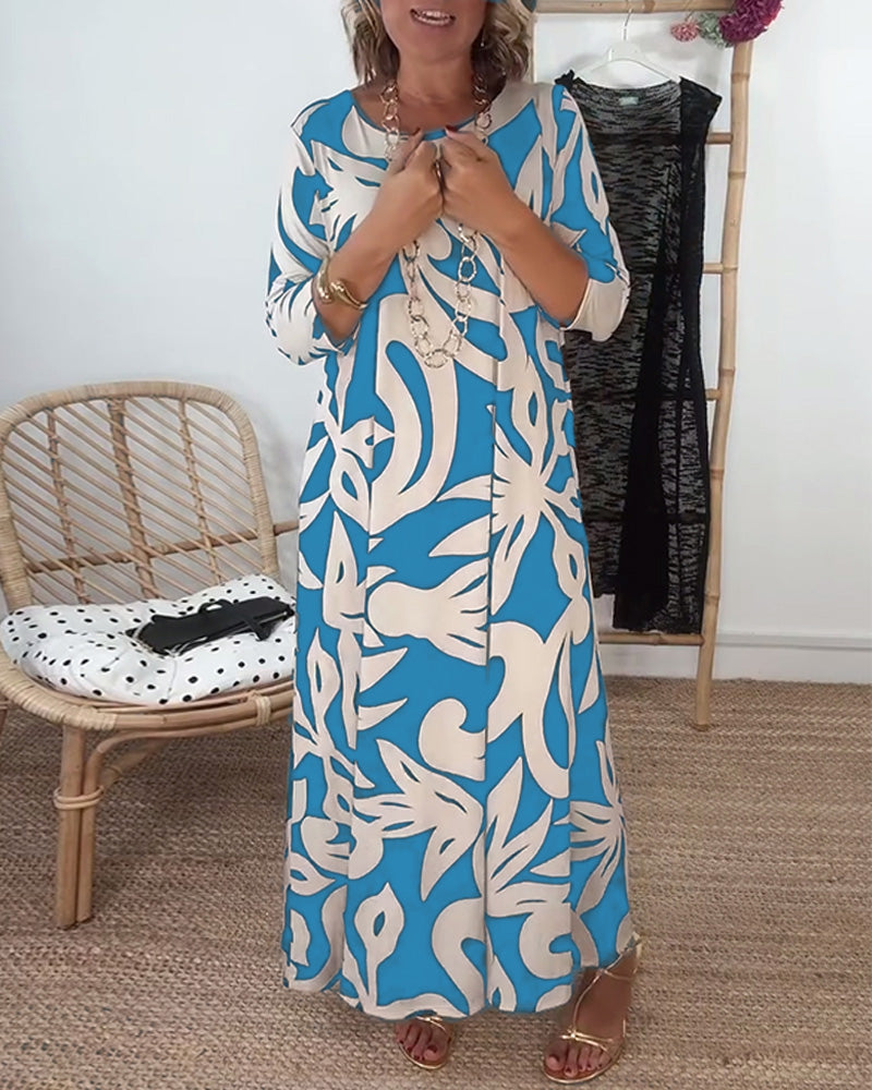 Jewel - Robe imprimée à manches longues et col rond