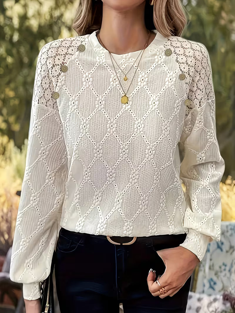 Gisellae - Patterned Long-Sleeved Blouse