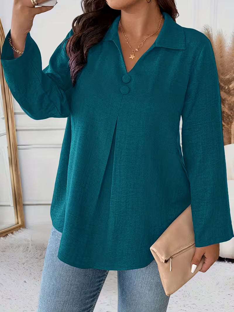 Elmyra - Elegant Button-Down Flowy Shirt