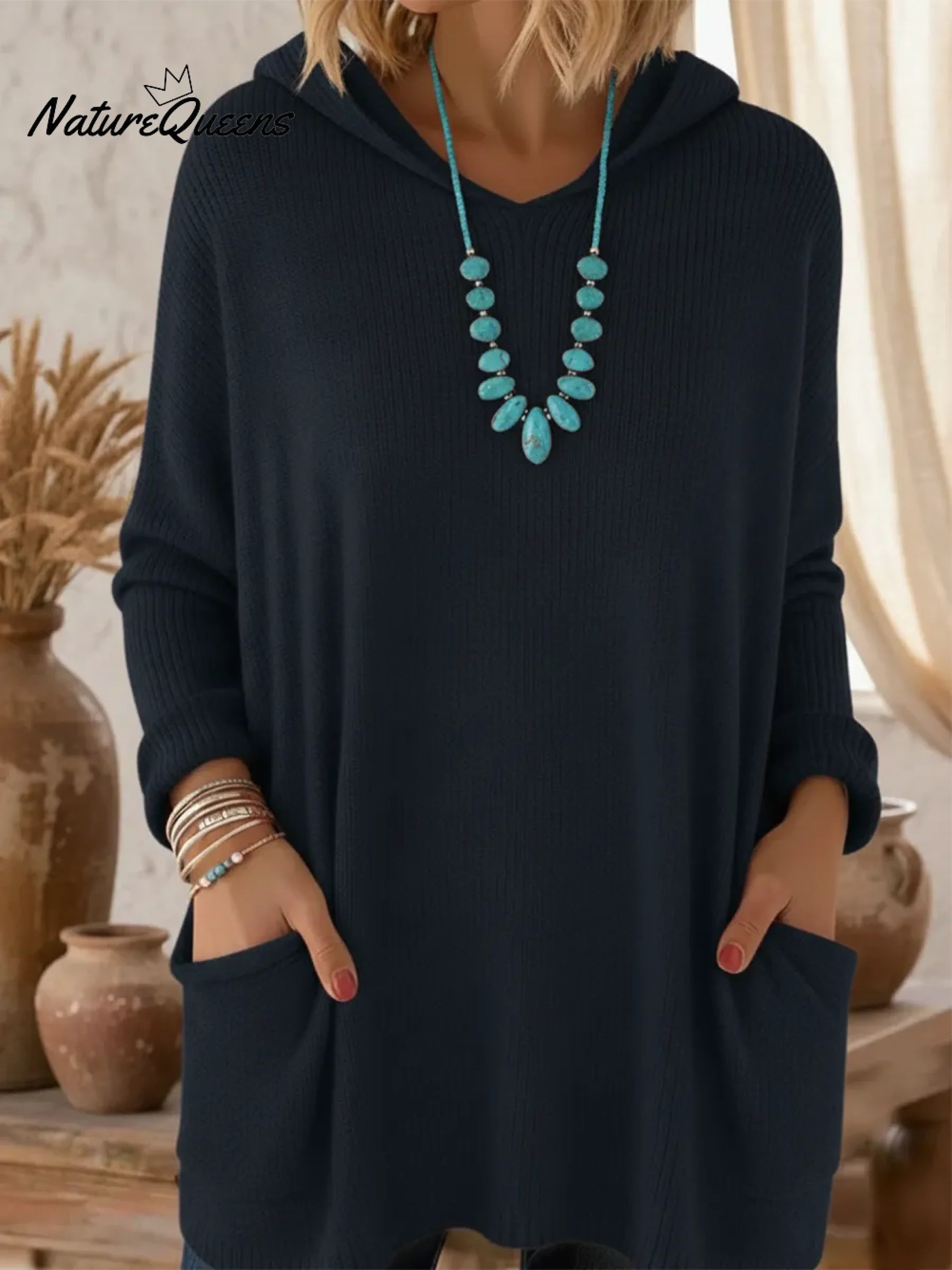 Fioranelle - Pull Doux à Capuche avec Poches