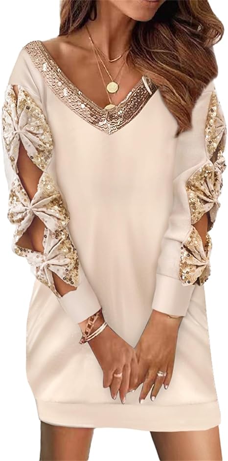 Doravine - Robe Artistique à Col V – Élégance Décontractée et Touche Moderne