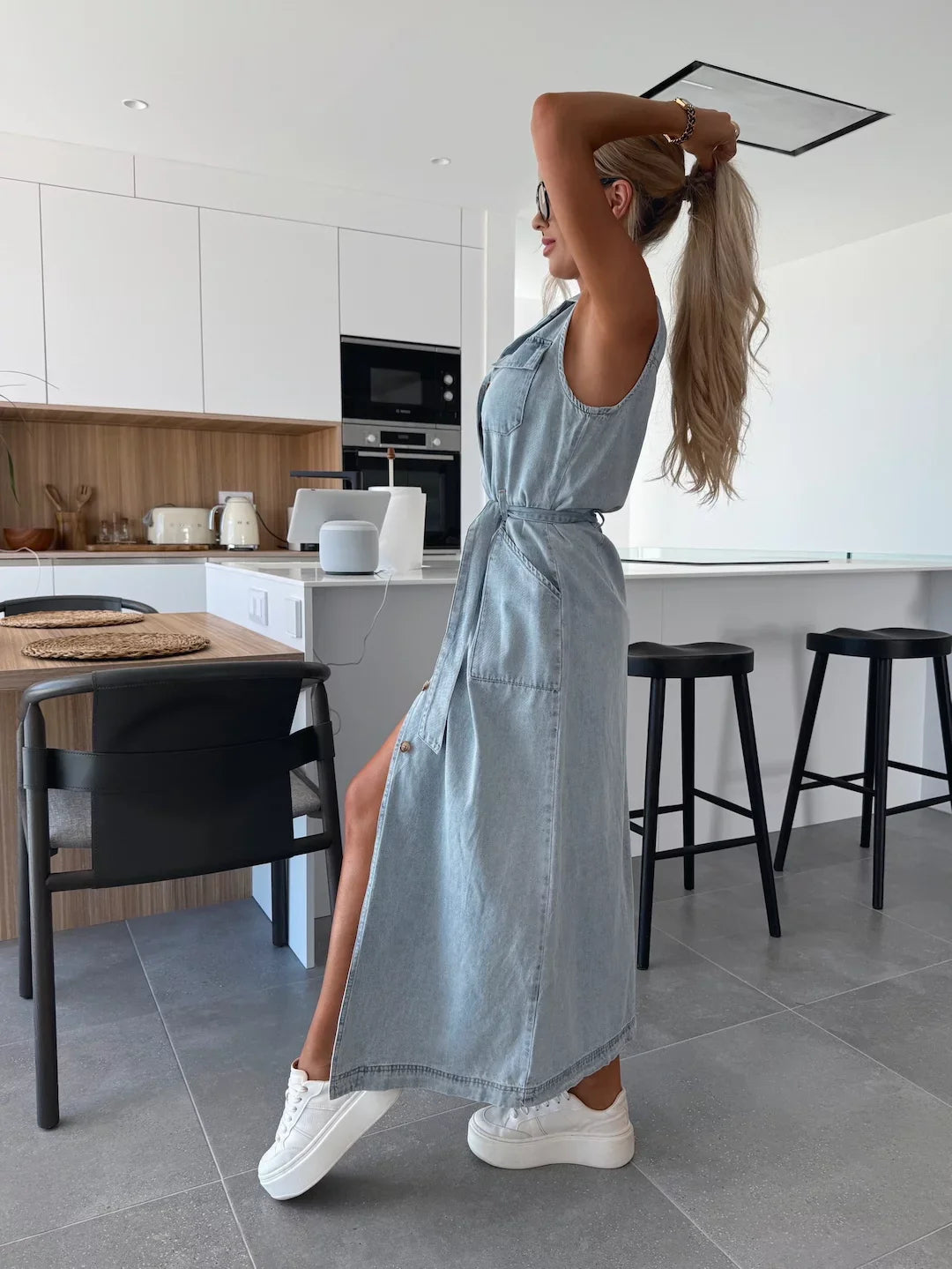 Diane - Robe Maxi en Denim